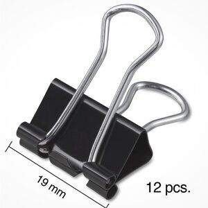 Small Binder Clips set of 12 - Black